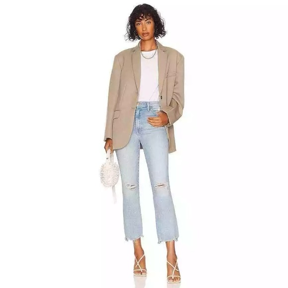 MOTHER Denim The Hustler Ankle Chew Distressed Flare Jeans in Petal Plucker Sz26 - Picture 5 of 15